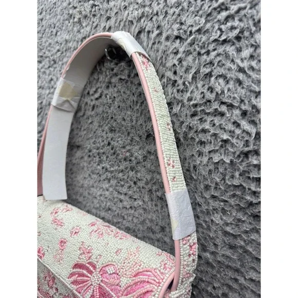 NWd Staud Women's Tommy Cherry Blossom Toile Ivory Beaded Flap Shoulder Bag - Picture 6 of 16